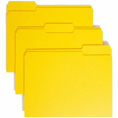 File Folders with Top Tab: Letter, Yellow, 100/Pack